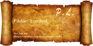 Pádár Loránd névjegykártya