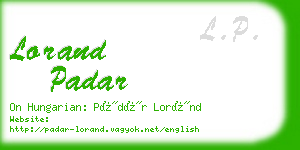 lorand padar business card